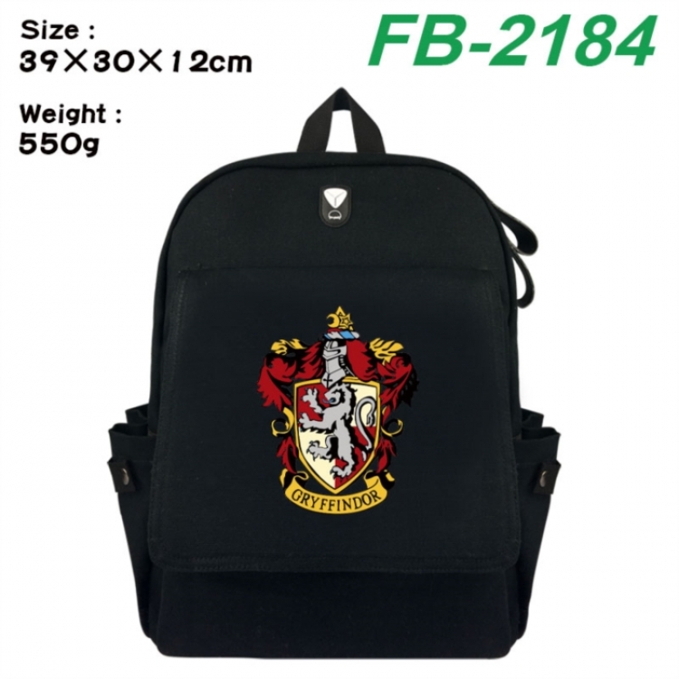 Harry Potter Canvas Flip Backpack Student Schoolbag Headphone Hole 39X30X12CM 