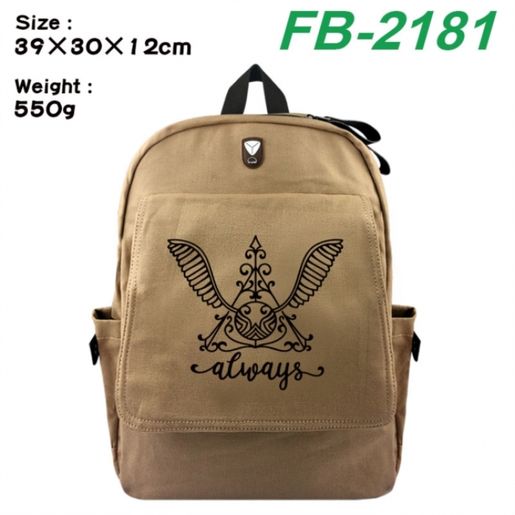 Harry Potter Canvas Flip Backpack Student Schoolbag Headphone Hole 39X30X12CM 