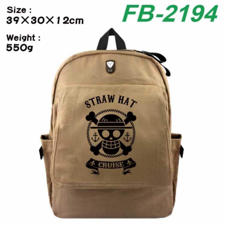 One Piece Canvas Flip Backpack Student Schoolbag Headphone Hole 39X30X12CM 