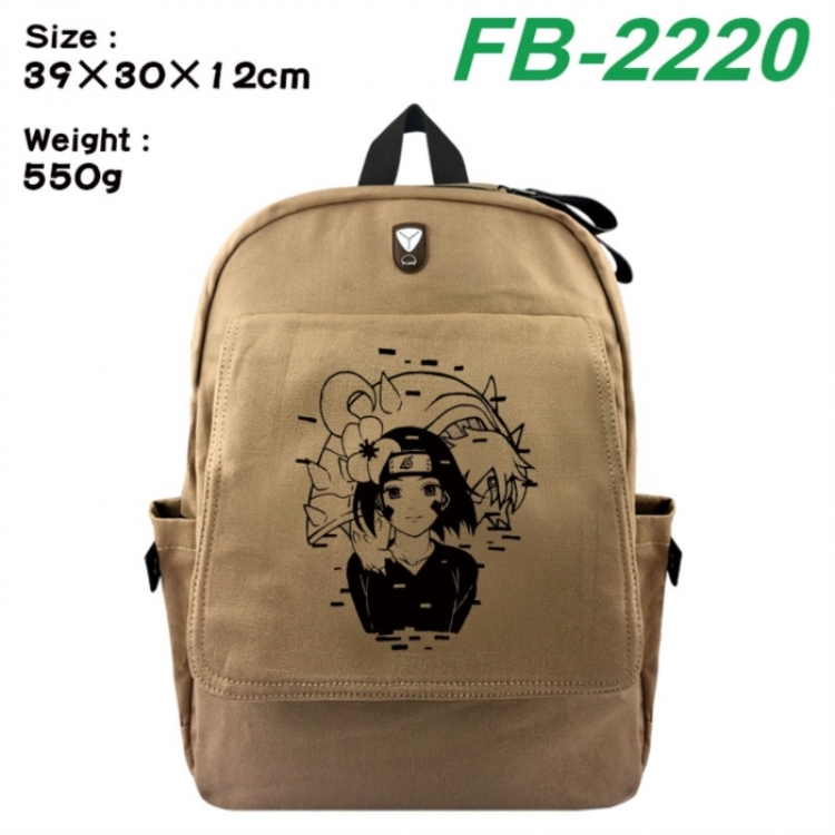 Naruto Canvas Flip Backpack Student Schoolbag Headphone Hole 39X30X12CM 