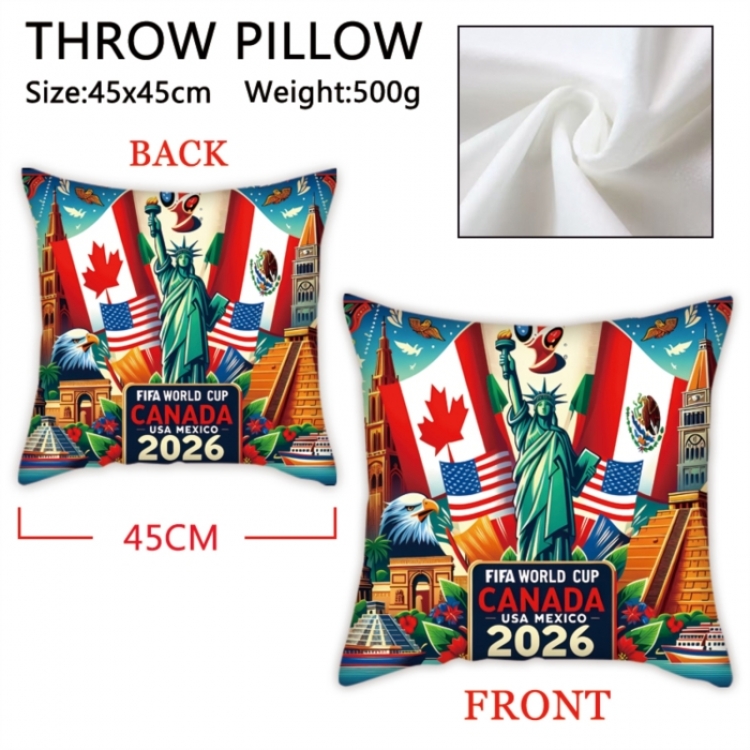 FIFA World Cup Anime digital printing double-sided printed pillow 45X45cm NO FILLING