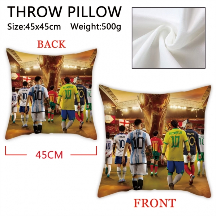 FIFA World Cup Anime digital printing double-sided printed pillow 45X45cm NO FILLING