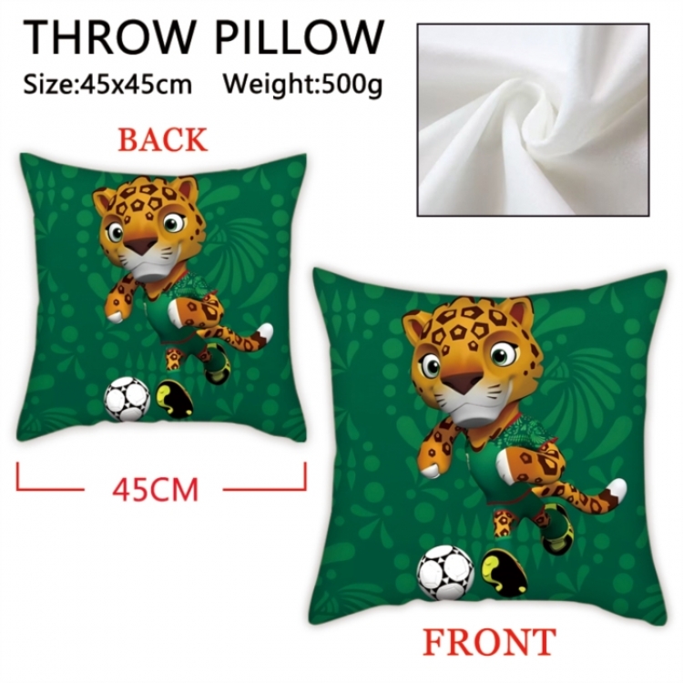 FIFA World Cup Anime digital printing double-sided printed pillow 45X45cm NO FILLING