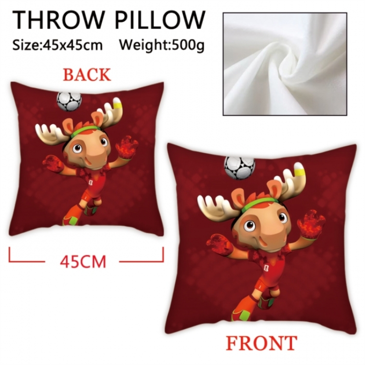 FIFA World Cup Anime digital printing double-sided printed pillow 45X45cm NO FILLING