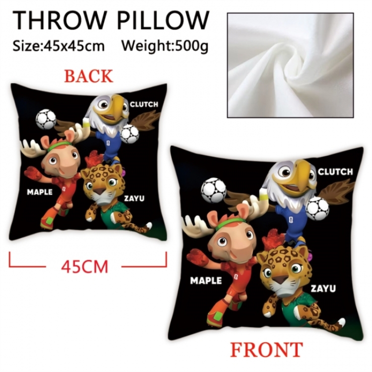 FIFA World Cup Anime digital printing double-sided printed pillow 45X45cm NO FILLING