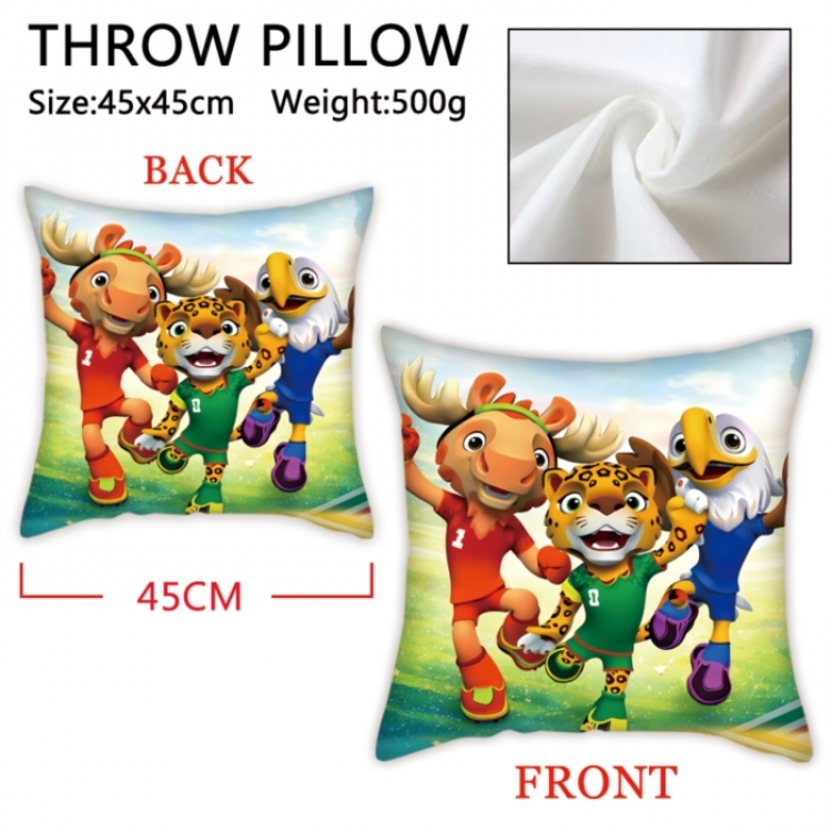 FIFA World Cup Anime digital printing double-sided printed pillow 45X45cm NO FILLING