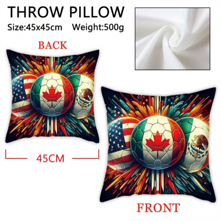 FIFA World Cup Anime digital printing double-sided printed pillow 45X45cm NO FILLING