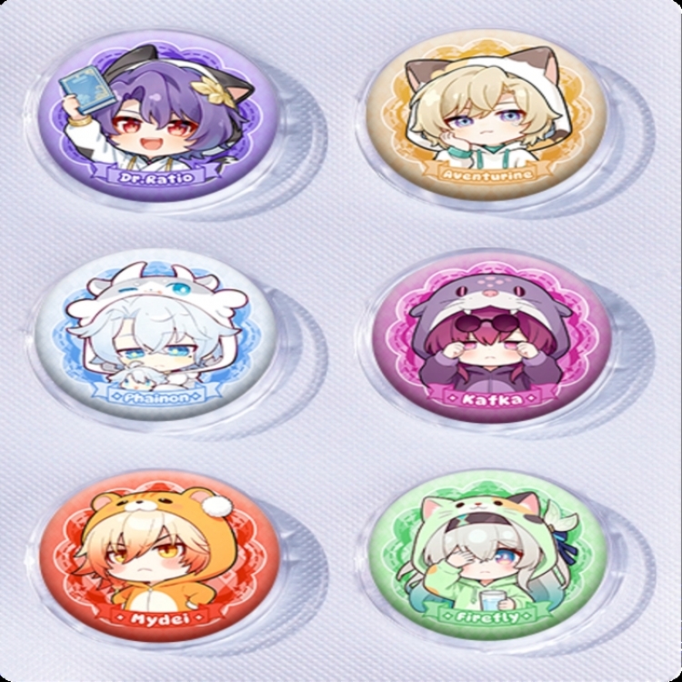 Honkai: Star Rail Anime peripheral pill bar badge 25mm a set of 6 price for 5 sets 