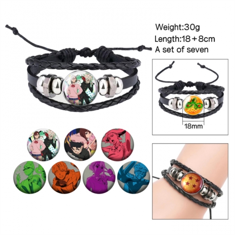 DANDADAN  Anime Freestyle Crystal Leather Rope Bracelet Set 30g