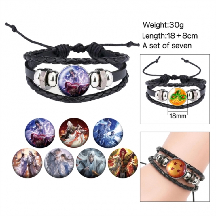 Renegade Immortal Anime Freestyle Crystal Leather Rope Bracelet Set 30g