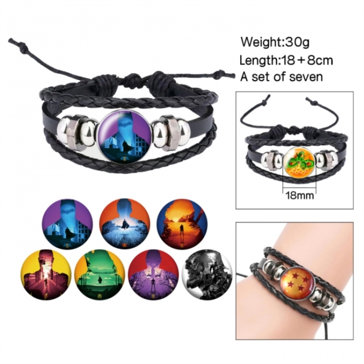 Justice League Anime Freestyle Crystal Leather Rope Bracelet Set 30g