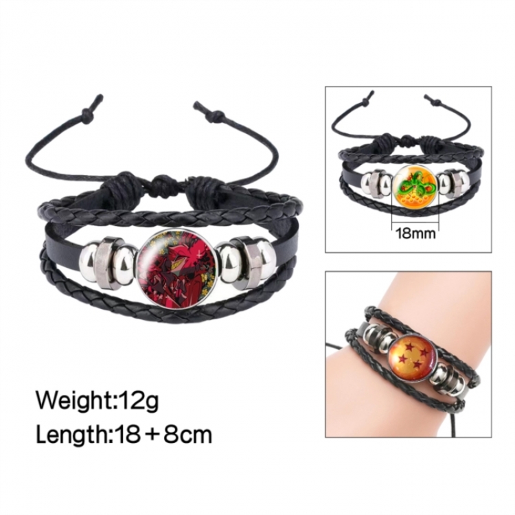 Hazbin Hotel Anime peripheral crystal leather rope bracelet price for 5 pcs 