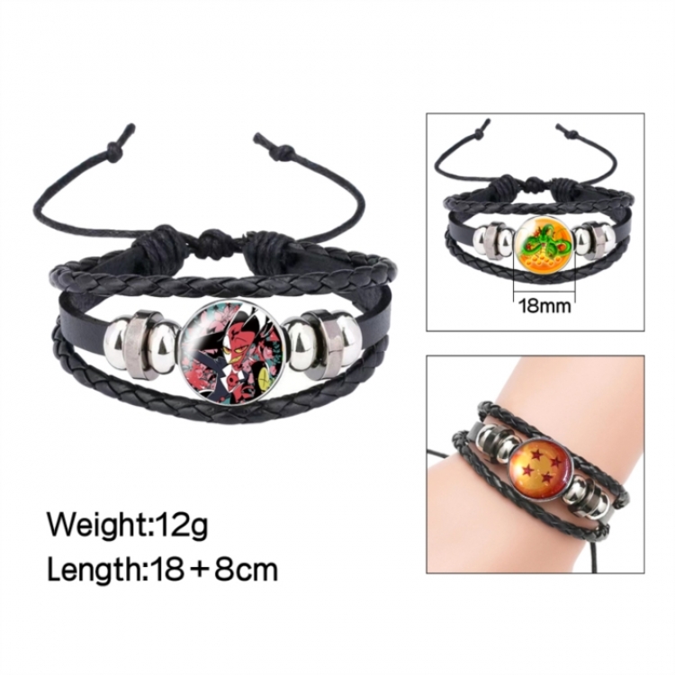 Hazbin Hotel Anime peripheral crystal leather rope bracelet price for 5 pcs