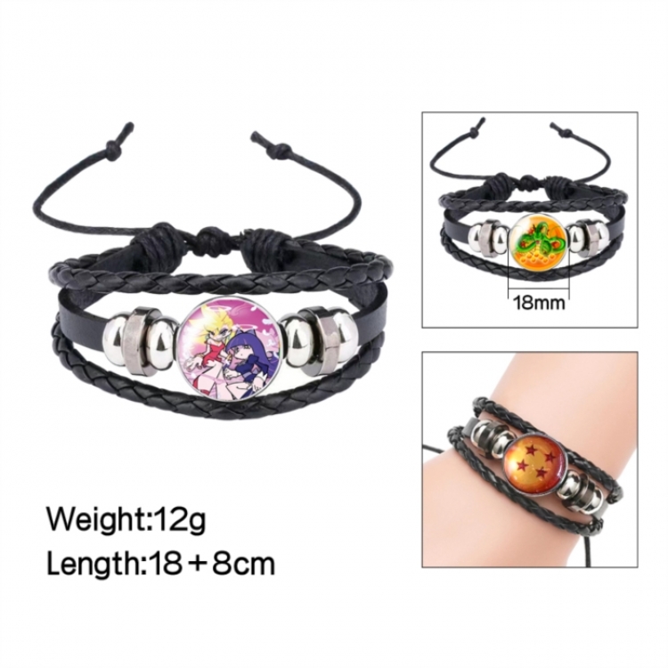 Panty & Stocking with Garterbelt Anime peripheral crystal leather rope bracelet price for 5 pcs 