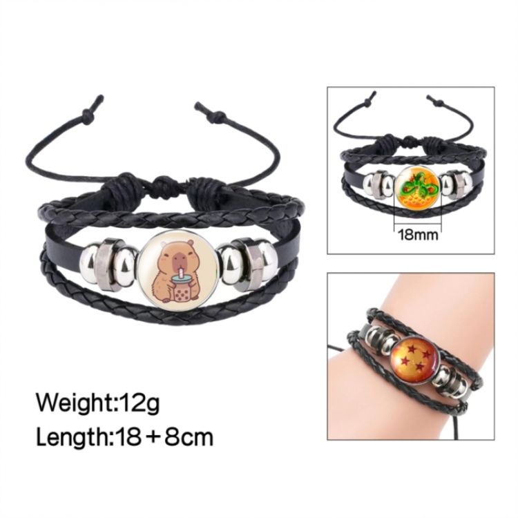 Kapibala Anime peripheral crystal leather rope bracelet price for 5 pcs 