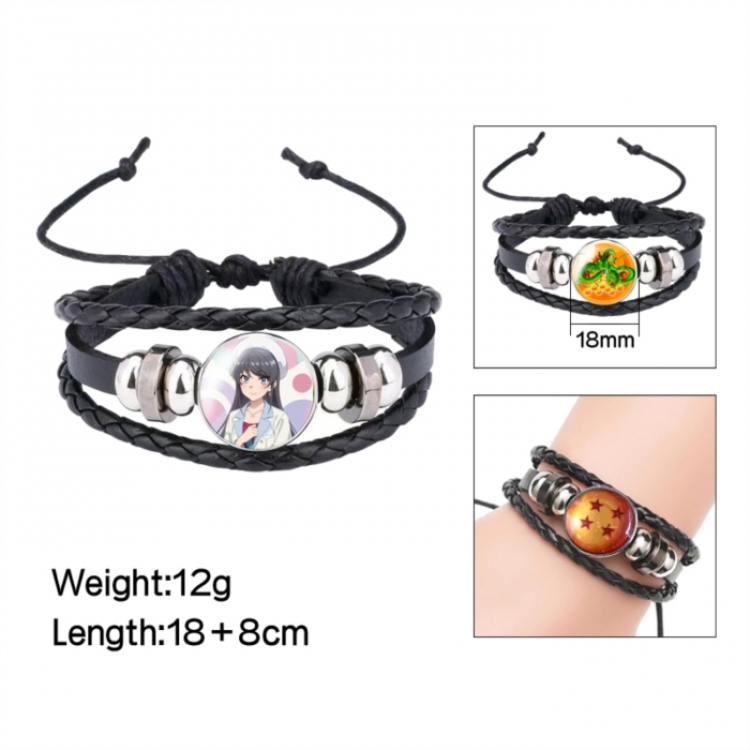 Rascal Does Not Dream of Bunny Girl Senpai‌ Anime peripheral crystal leather rope bracelet price for 5 pcs 