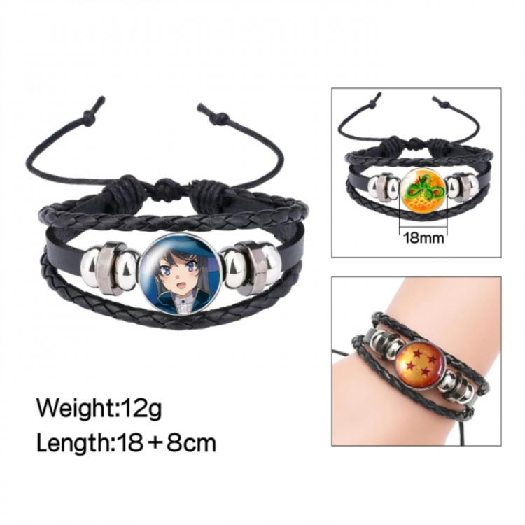 Rascal Does Not Dream of Bunny Girl Senpai‌ Anime peripheral crystal leather rope bracelet price for 5 pcs 