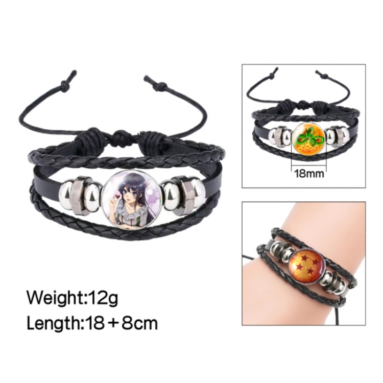 Rascal Does Not Dream of Bunny Girl Senpai‌ Anime peripheral crystal leather rope bracelet price for 5 pcs