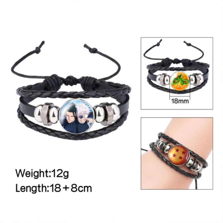 Jujutsu Kaisen Anime peripheral crystal leather rope bracelet price for 5 pcs