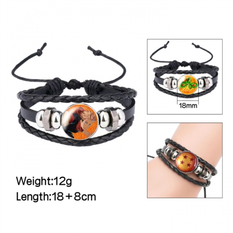 Jujutsu Kaisen Anime peripheral crystal leather rope bracelet price for 5 pcs