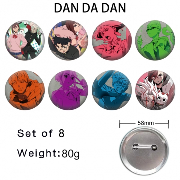 DANDADAN Anime tinplate brooch badge a set of 8