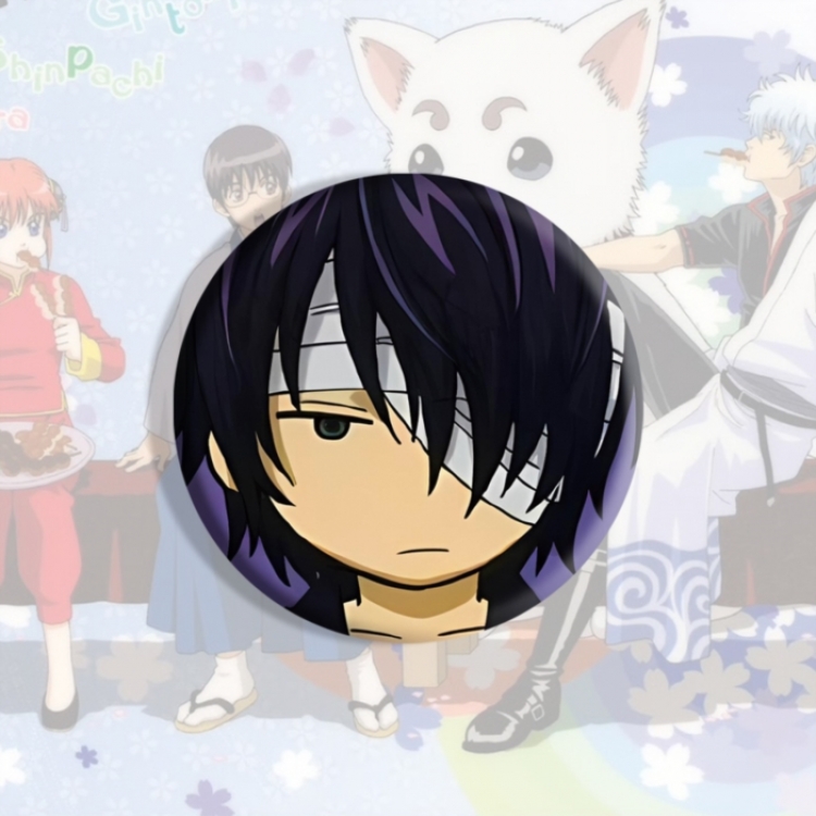 Gintama Anime tinplate brooch badge price for 5 pcs