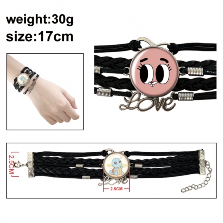 The Amazing World of Gumball Anime bracelet multi-layer leather gemstone bracelet price for 5 pcs