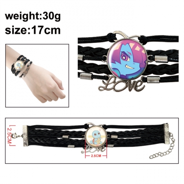 Panty & Stocking with Garterbelt Anime bracelet multi-layer leather gemstone bracelet price for 5 pcs