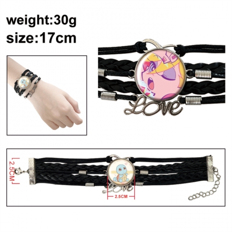Panty & Stocking with Garterbelt Anime bracelet multi-layer leather gemstone bracelet price for 5 pcs