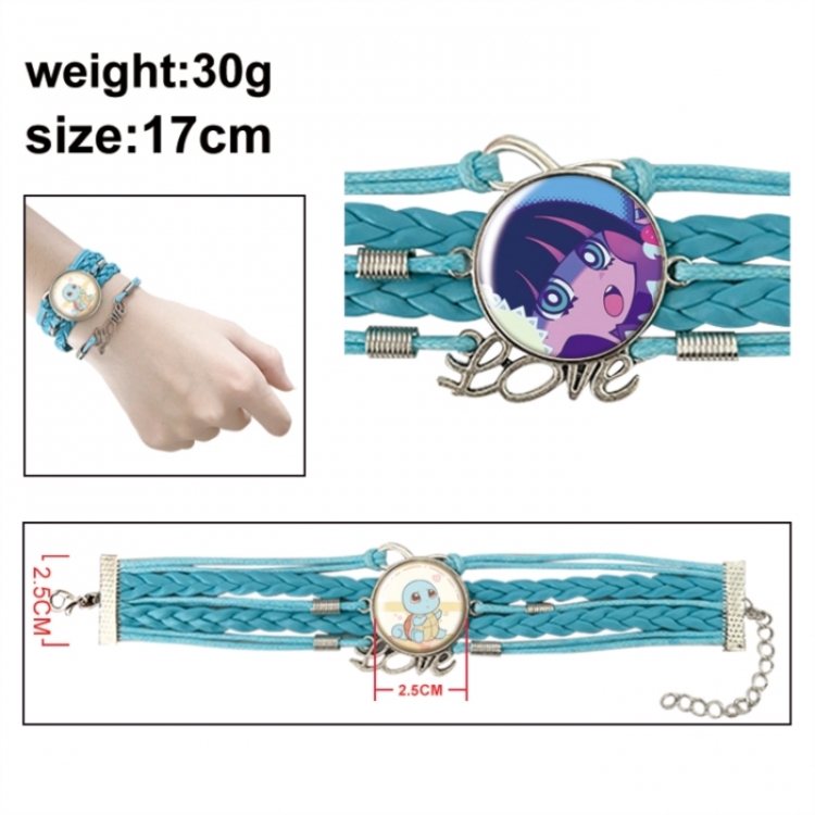 Panty & Stocking with Garterbelt Anime bracelet multi-layer leather gemstone bracelet price for 5 pcs
