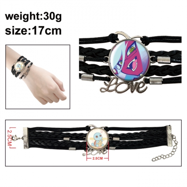 Panty & Stocking with Garterbelt Anime bracelet multi-layer leather gemstone bracelet price for 5 pcs