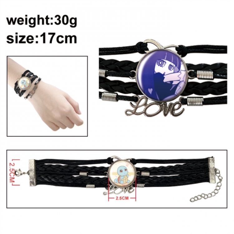 Panty & Stocking with Garterbelt Anime bracelet multi-layer leather gemstone bracelet price for 5 pcs