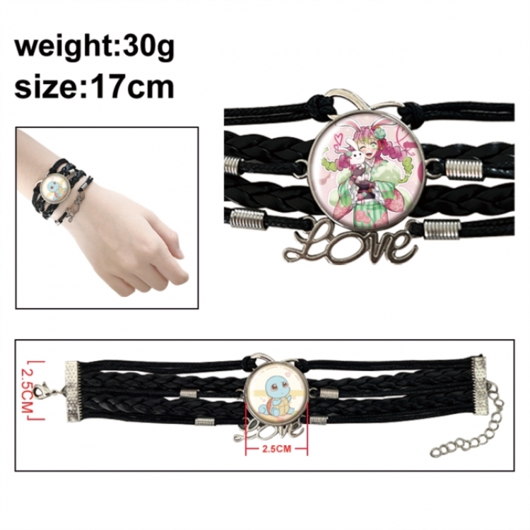 Demon Slayer Kimets Anime bracelet multi-layer leather gemstone bracelet price for 5 pcs