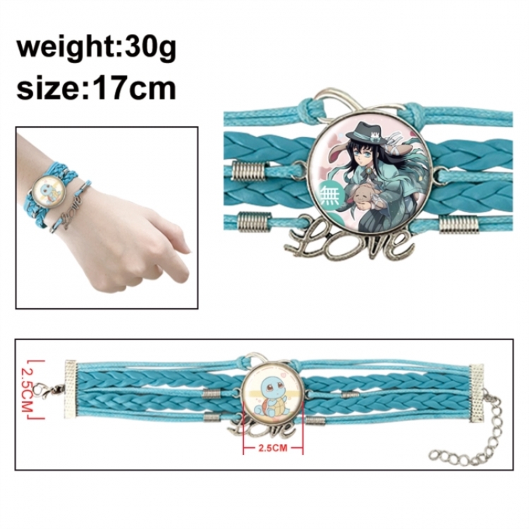 Demon Slayer Kimets Anime bracelet multi-layer leather gemstone bracelet price for 5 pcs