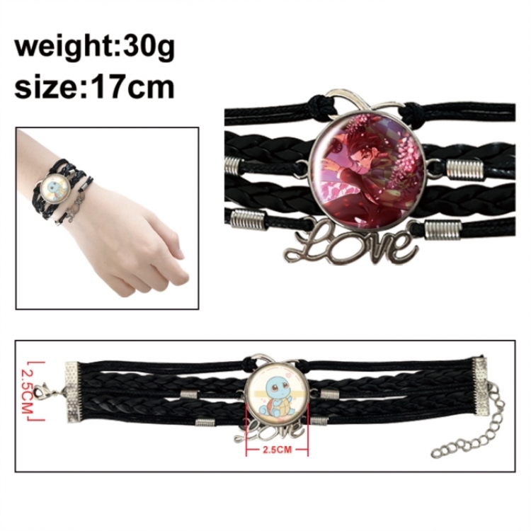 Demon Slayer Kimets Anime bracelet multi-layer leather gemstone bracelet price for 5 pcs
