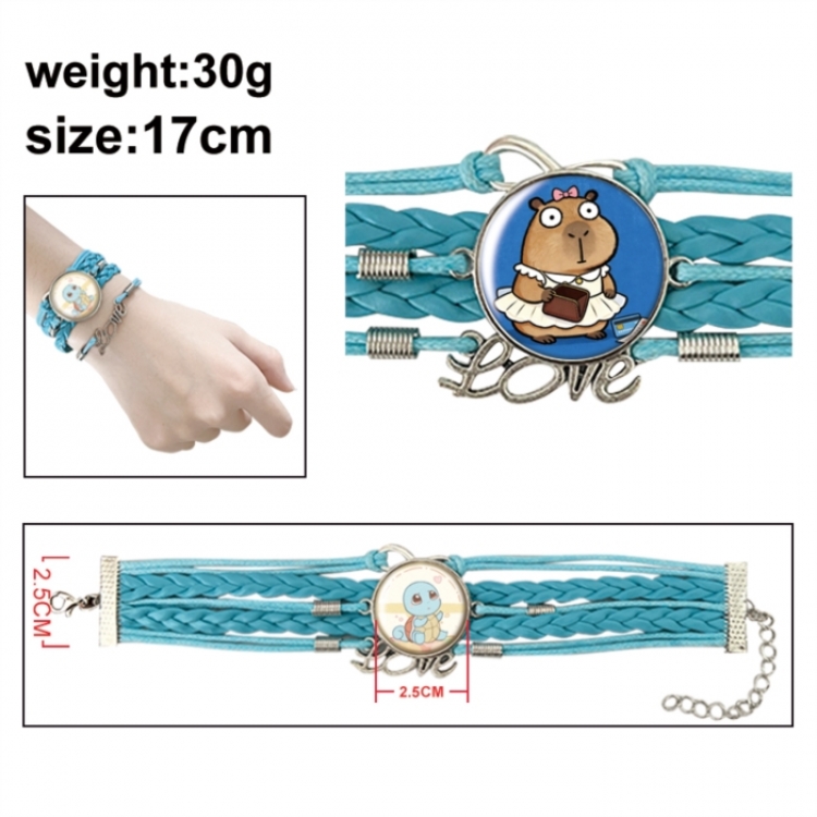 Kapibala Anime bracelet multi-layer leather gemstone bracelet price for 5 pcs