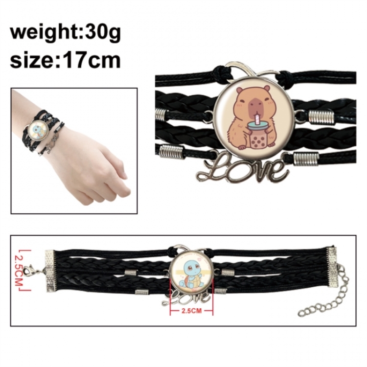 Kapibala Anime bracelet multi-layer leather gemstone bracelet price for 5 pcs