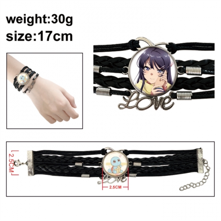 Rascal Does Not Dream of Bunny Girl Senpai‌ Anime bracelet multi-layer leather gemstone bracelet price for 5 pcs