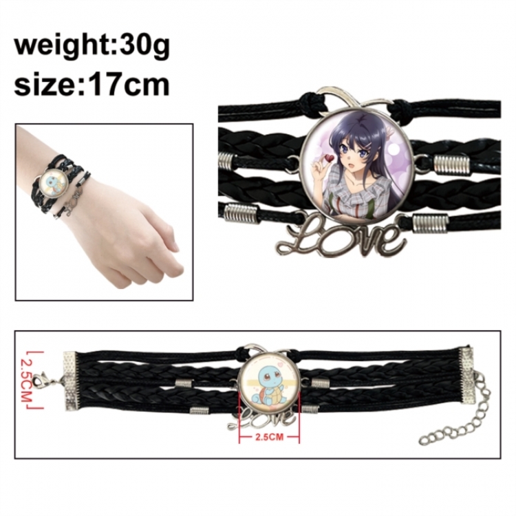 Rascal Does Not Dream of Bunny Girl Senpai‌ Anime bracelet multi-layer leather gemstone bracelet price for 5 pcs