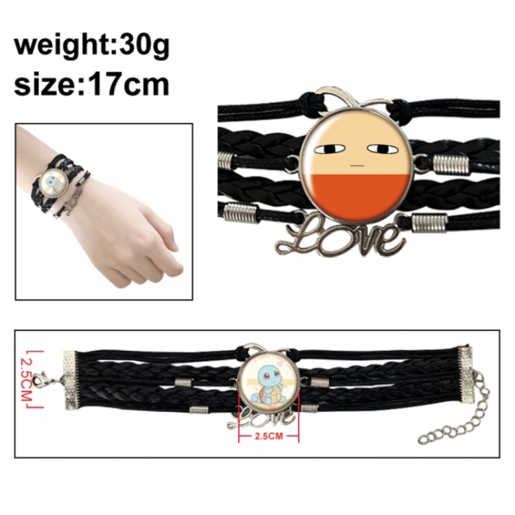 Gintama Anime bracelet multi-layer leather gemstone bracelet price for 5 pcs