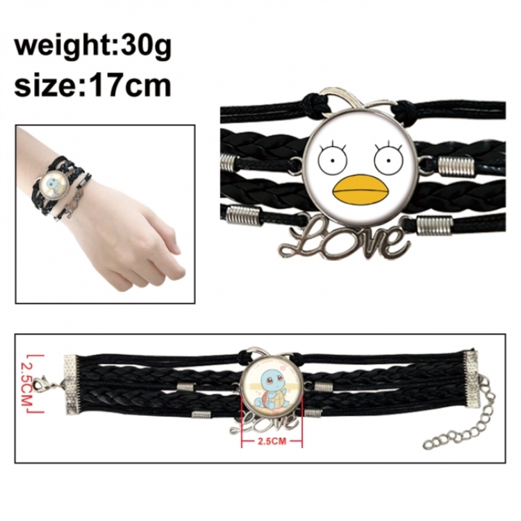 Gintama Anime bracelet multi-layer leather gemstone bracelet price for 5 pcs