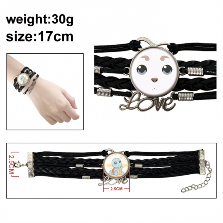 Gintama Anime bracelet multi-layer leather gemstone bracelet price for 5 pcs