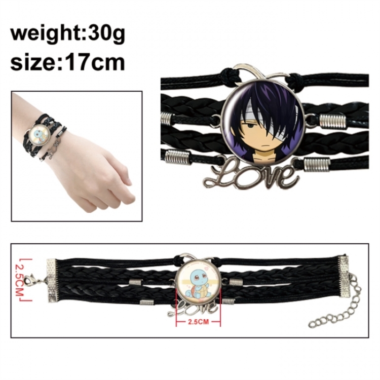 Gintama Anime bracelet multi-layer leather gemstone bracelet price for 5 pcs