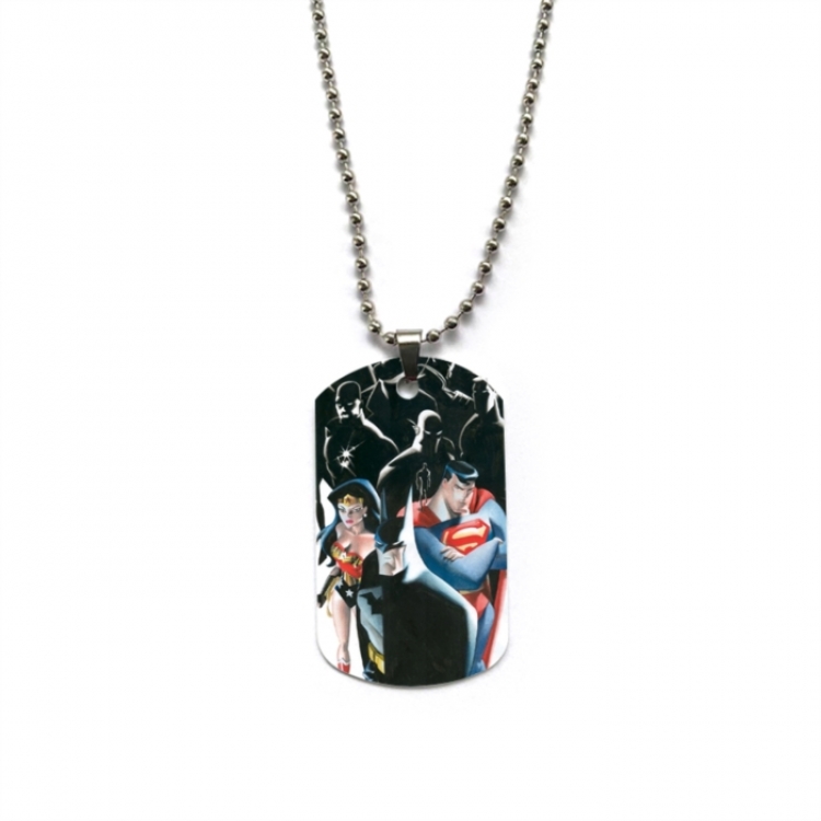 Justice League Anime double-sided full color printed military brand necklace price for 5 pcs