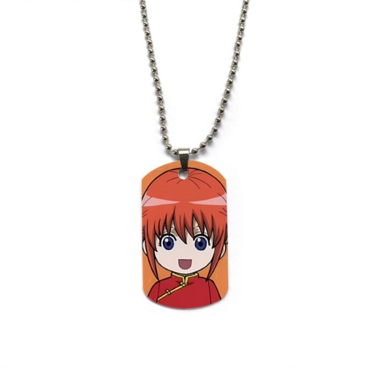 Gintama Anime double-sided full color printed military brand necklace price for 5 pcs