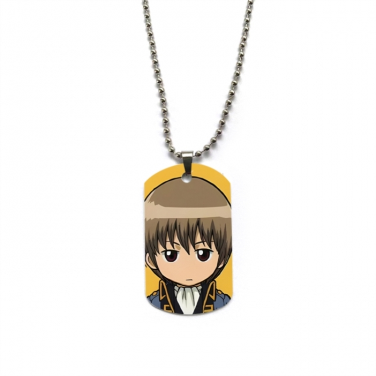 Gintama Anime double-sided full color printed military brand necklace price for 5 pcs