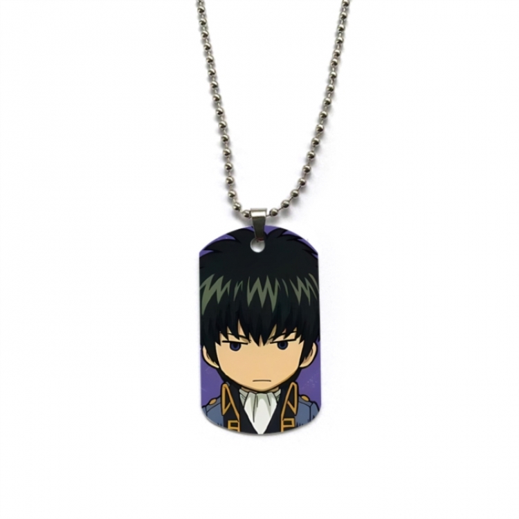 Gintama Anime double-sided full color printed military brand necklace price for 5 pcs