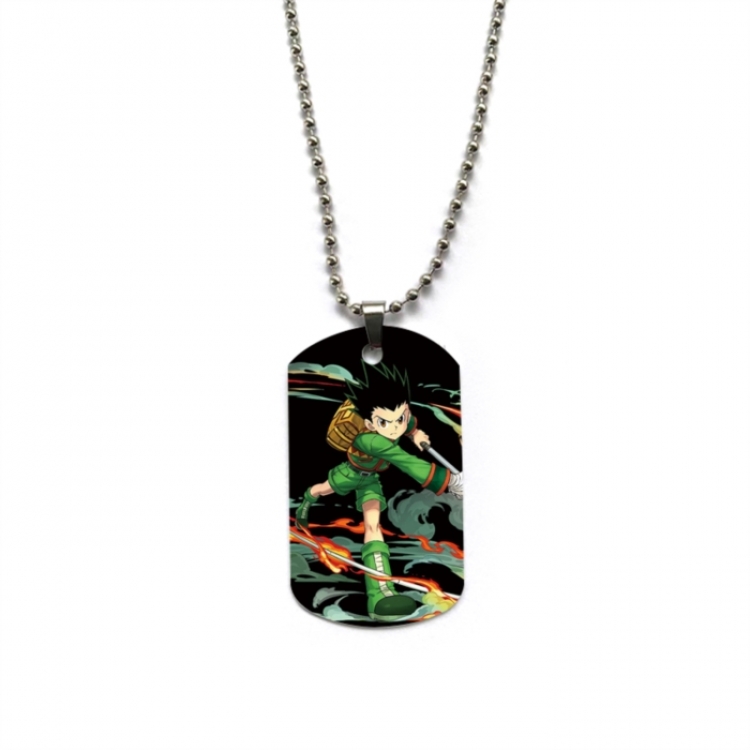 HunterXHunter Anime double-sided full color printed military brand necklace price for 5 pcs