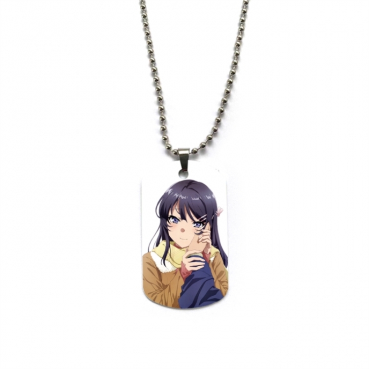 Rascal Does Not Dream of Bunny Girl Senpai‌ Anime double-sided full color printed military brand necklace price for 5 pc