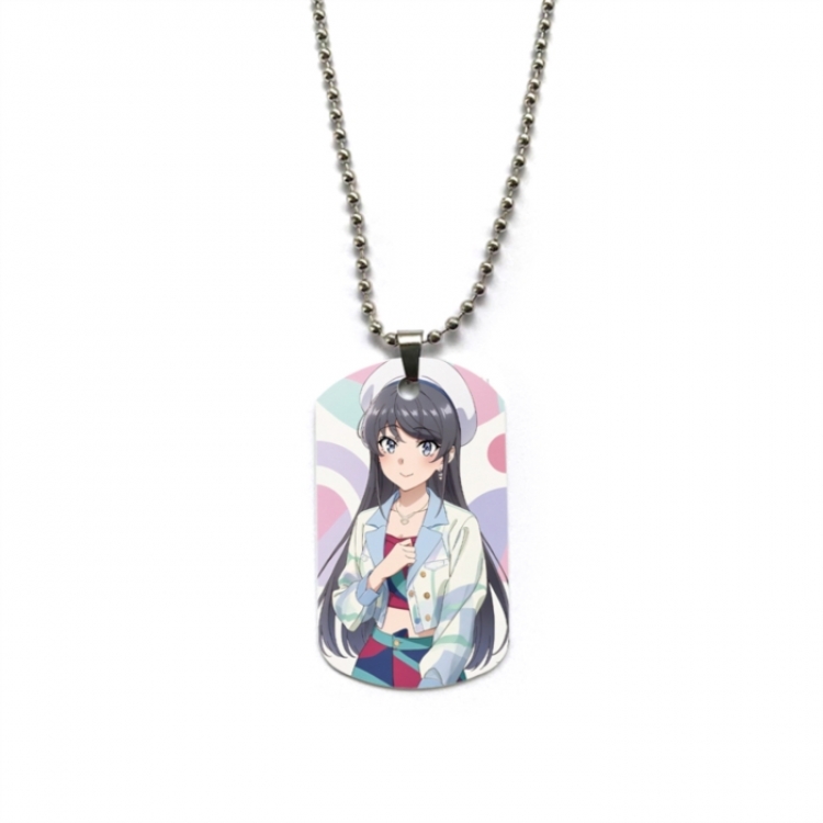 Rascal Does Not Dream of Bunny Girl Senpai‌ Anime double-sided full color printed military brand necklace price for 5 pc